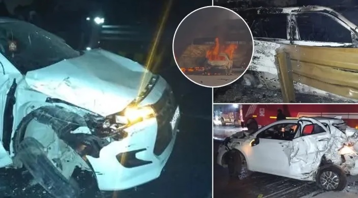 घने कोहरे के कारण आपस में टकराए कई वाहन, 8 बसों और 3 कारों में लगी आग, 4 लोगों की मौत