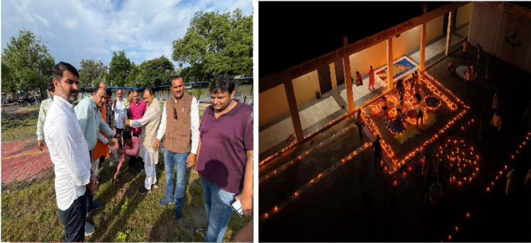 प्रधानमंत्री नरेंद्र मोदी के जन्मदिन पर खातेगांव में दीपोत्सव, 2121 दीपों से जगमगाया नगर
